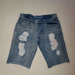 Carbon Relaxed Ripped Distressed Shorts 32